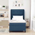 Lit Box Spring vidaXL avec Matelas Bleu 90x200 cm en Tissu