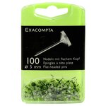 Boîte De 100 Épingles À Tête Plate Unie - Hauteur De Pointe 8mm - 5mm De Diamètre - Cristal - Exacompta