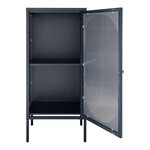 Vitrine noire avec porte en verre ondulé 50 x 35 x 110 cm