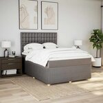 vidaXL Sommier à lattes de lit avec matelas Taupe 140x200 cm Tissu