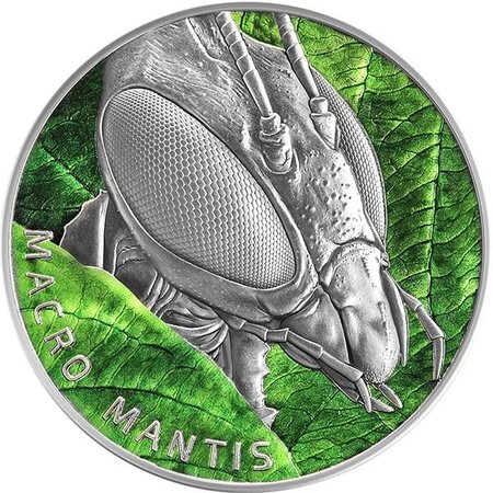 MACRO MANTIS Insects 2 Once Argent Monnaie 5 Dollars Niue 2022