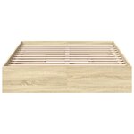 vidaXL Cadre de lit et tiroirs chêne sonoma 135x190 cm bois ingénierie
