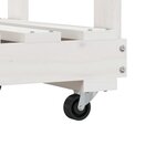 vidaXL Porte-bûches avec roulettes blanc 76 5x40x108cm bois massif pin