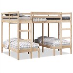 vidaXL Lit superposé triple 140x200/70x140 cm bois de pin massif