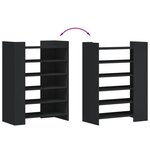 vidaXL Armoire à chaussures noir 74 5x37 5x100 cm bois d'ingénierie
