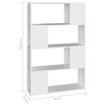 vidaXL Bibliothèque/Séparateur de pièce Blanc 80x24x124 5 cm Aggloméré