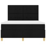 vidaXL Lit Box Spring avec Matelas Noir 140x200 cm Tissu