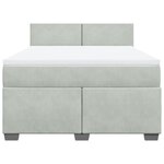 vidaXL Sommier à lattes de lit et matelas Gris clair 160x200cm Velours