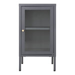 Armoire grise avec porte en verre