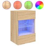 vidaXL Meuble TV mural avec lumières LED chêne sonoma 40x30x60 5 cm
