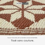 Tapis extérieur terrasse réversible - Tapis de jardin imperméable et résistant UV - Marron - 182x122 cm - HOMESCAPES