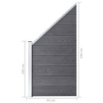 vidaXL Ensemble de clôture WPC 5 Carré + 1 Incliné 965 x 186 cm Gris