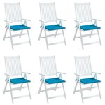 vidaXL Coussins de chaise jardin lot de 6 bleu 40x40x3 cm tissu oxford