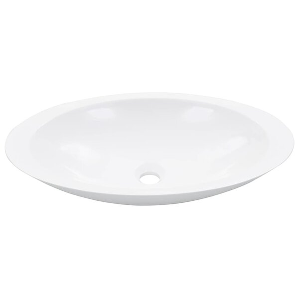 vidaXL Lavabo 59 3x35 1x10 7 cm Fonte minérale/marbre Blanc