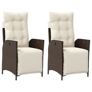 vidaXL Chaises inclinables de jardin lot de 2 avec repose-pied rotin