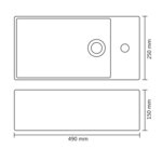 vidaXL Lavabo avec trop-plein 49 x 25 x 15 cm Céramique Doré