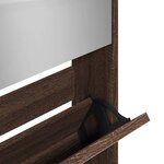 vidaXL Armoire à chaussures miroir 5niveaux Chêne marron 63x17x169 5cm