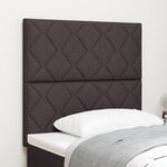 Tête de Lit LED vidaXL avec Design en Blocs de Diamant Marron Foncé  100 cm Tissu