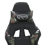 vidaXL Chaise de jeu de massage Noir et camouflage Similicuir