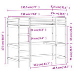 vidaXL Lit superposé sans matelas 75x190 cm bois de pin massif