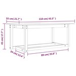 vidaXL Table basse Gris 110x55x45 cm Bois massif de pin