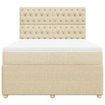 vidaXL Sommier à lattes de lit avec matelas Crème 160x200 cm Tissu