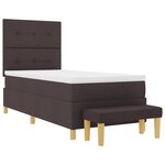 Lit à ressorts vidaXL avec matelas et banc marron foncé 100x200 cm en tissu