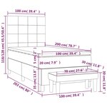 vidaXL Sommier à lattes de lit avec matelas Gris clair 100x200cm Tissu