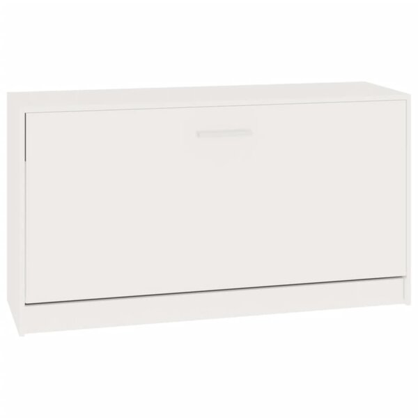 vidaXL Banc à chaussures Blanc brillant 80x24x45 cm Bois d'ingénierie