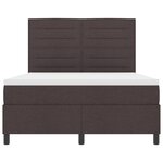 vidaXL Lit à ressort avec matelas & LED Marron foncé 140x200 cm Tissu