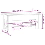vidaXL Table basse gris béton 102x55x42 cm bois d'ingénierie