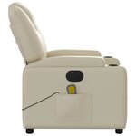 vidaXL Fauteuil de massage inclinable électrique crème similicuir