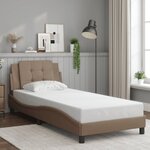 vidaXL Cadre de lit sans matelas cappuccino 90x190 cm similicuir