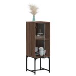 vidaXL Armoire latérale avec porte en verre chêne marron 35x37x100 cm