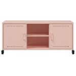 vidaXL Meuble TV rose 100 5x39x43 5 cm acier laminé à froid