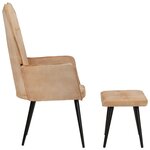 vidaXL Chaise à oreilles avec repose-pied Crème Toile
