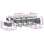 vidaXL Ensemble à manger de jardin et coussins 15 Pièces mélange beige
