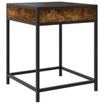 vidaXL Table de chevet avec LED infini chêne fumé 40x40x51 cm