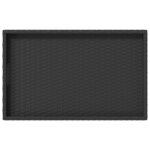 vidaXL Table à plateau pliable noir 65x40x75 cm résine tressée
