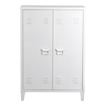 Casier de bureau armoire meuble de rangement pour bureau atelier chambre acier de bureau métallique à 2 portes 110 x 75 x 33 cm blanc 03_0006334