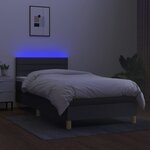 vidaXL Sommier à lattes de lit avec matelas et LED Gris foncé 80x200cm