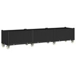 vidaXL Jardinière à roulettes noir 240x50x54 cm PP