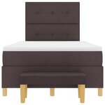 vidaXL Lit à ressorts avec matelas et banc Marron foncé 120 x 190 cm Tissu