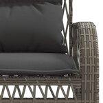 vidaXL Salon de jardin 4 Pièces avec coussins gris résine tressée