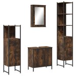 vidaXL Ensemble de meubles de salle de bain 4 Pièces Chêne fumé Bois