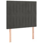 vidaXL Sommier à lattes de lit matelas LED Gris foncé 90x200cm Velours
