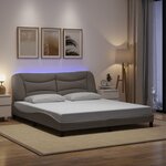 vidaXL Cadre de lit avec LED sans matelas taupe 180x200 cm tissu