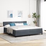 Lit à ressorts vidaXL avec matelas Gris foncé 200x200 cm Velours
