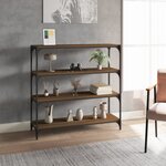 vidaXL Bibliothèque Chêne brun 100x33x100cm Bois d'ingénierie et acier