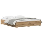 Lits avec tiroirs vidaXL Chêne artisan 180x200 cm Bois d'ingénierie